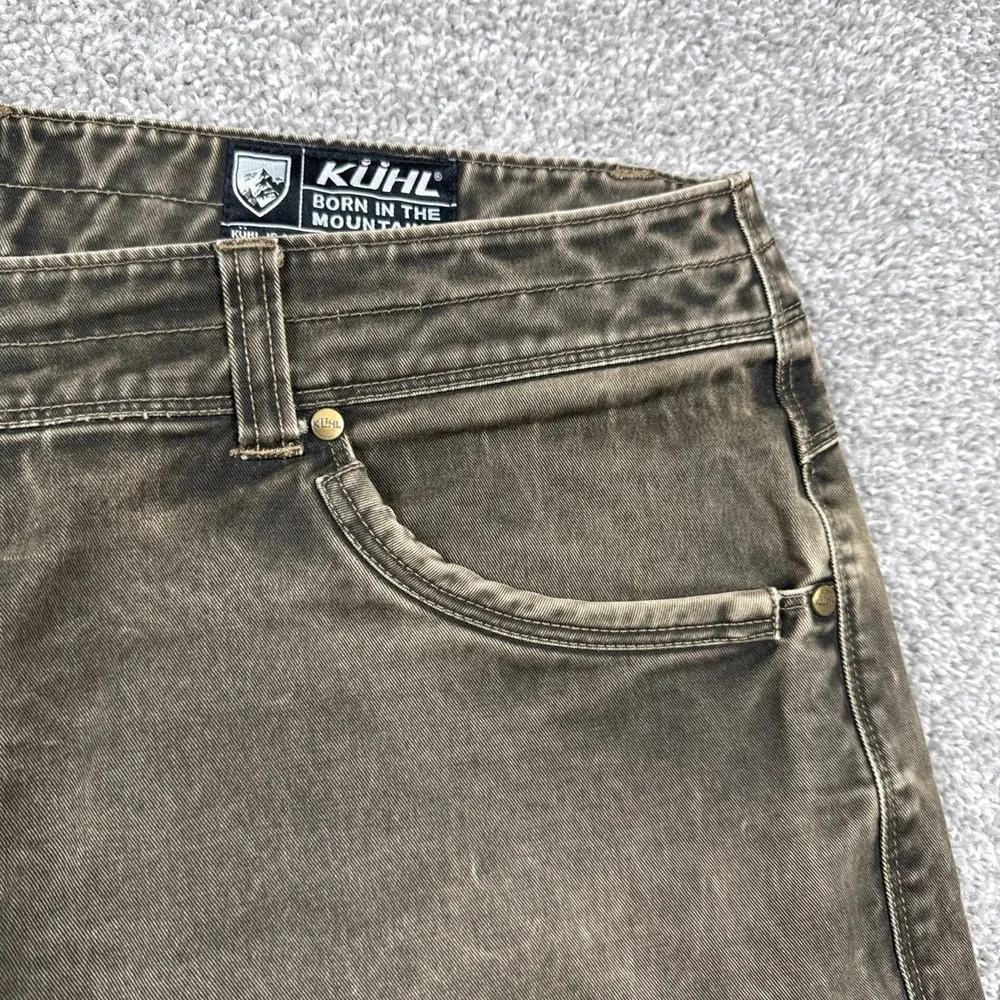KUHL RYDR Vintage Patina Dye Pants Men's 38x32 Brown Outdoor Hiking Canvas